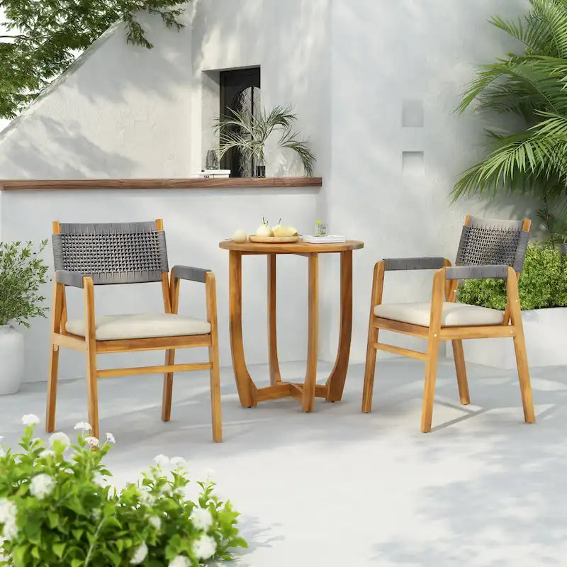 Joueyf Outdoor 3-piece acacia wood Dining Set by Christopher Knight Home
