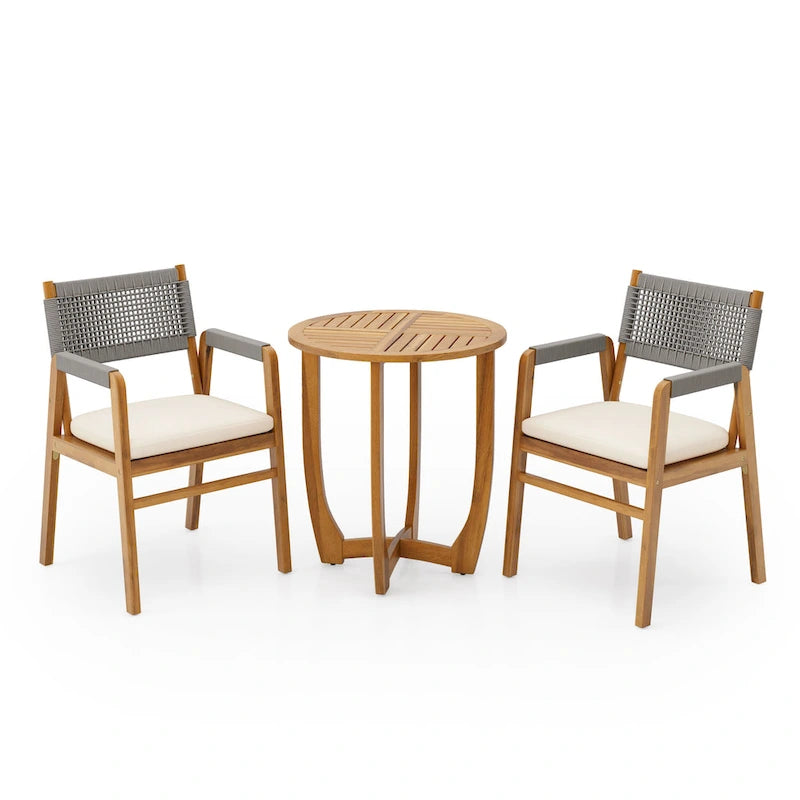 Joueyf Outdoor 3-piece acacia wood Dining Set by Christopher Knight Home