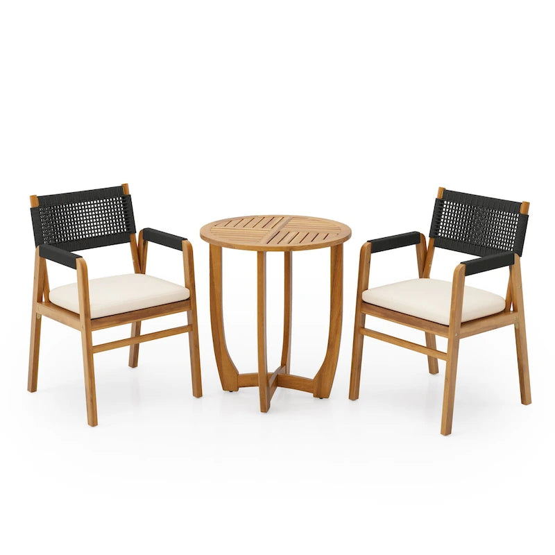 Joueyf Outdoor 3-piece acacia wood Dining Set by Christopher Knight Home
