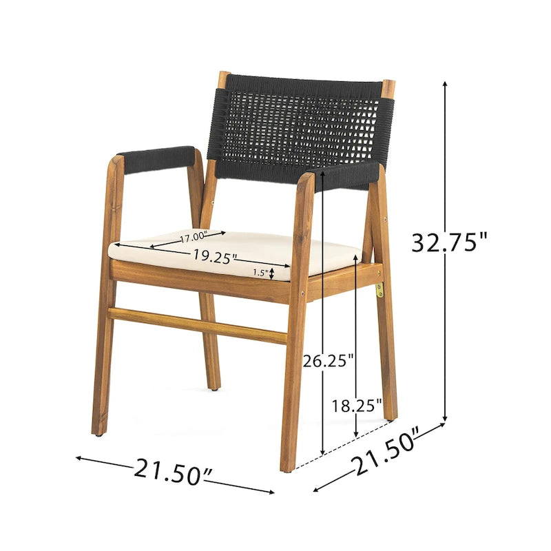 Joueyf Outdoor 3-piece acacia wood Dining Set by Christopher Knight Home