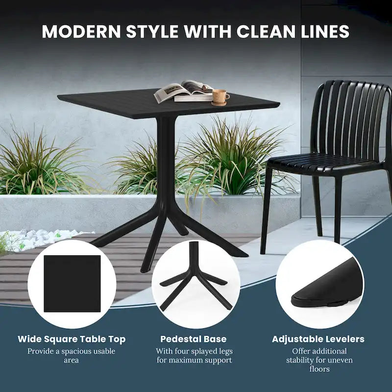 Frond and Form 4-Person Outdoor Square Dining Set
