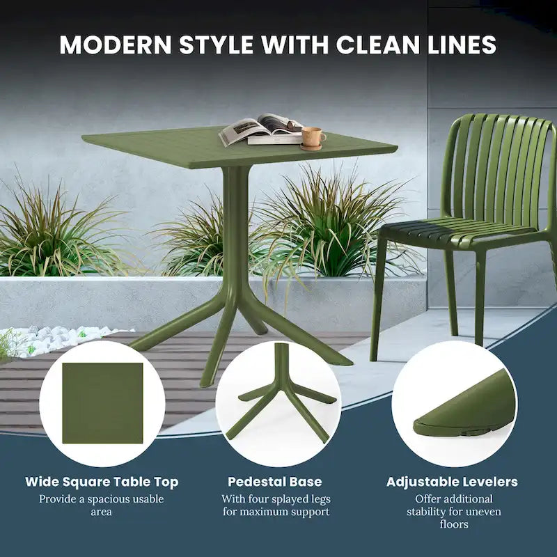 Frond and Form 4-Person Outdoor Square Dining Set