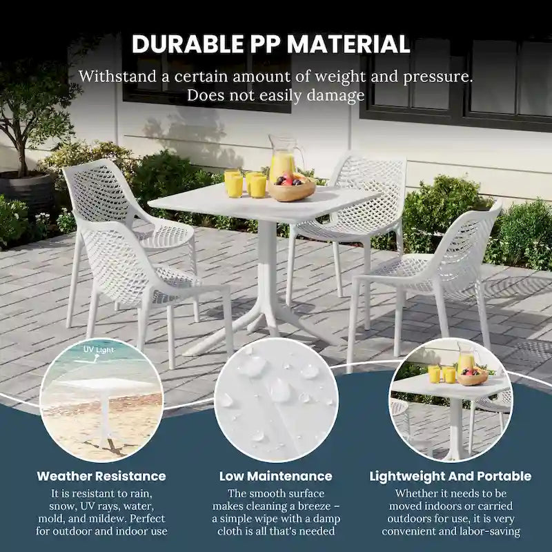 Frond and Form 4-Person Outdoor Square Dining Set