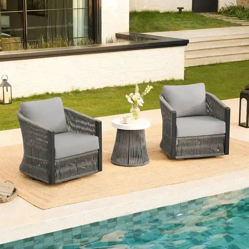 Carlos 3-Piece Outdoor Patio Furniture Conversation Sets