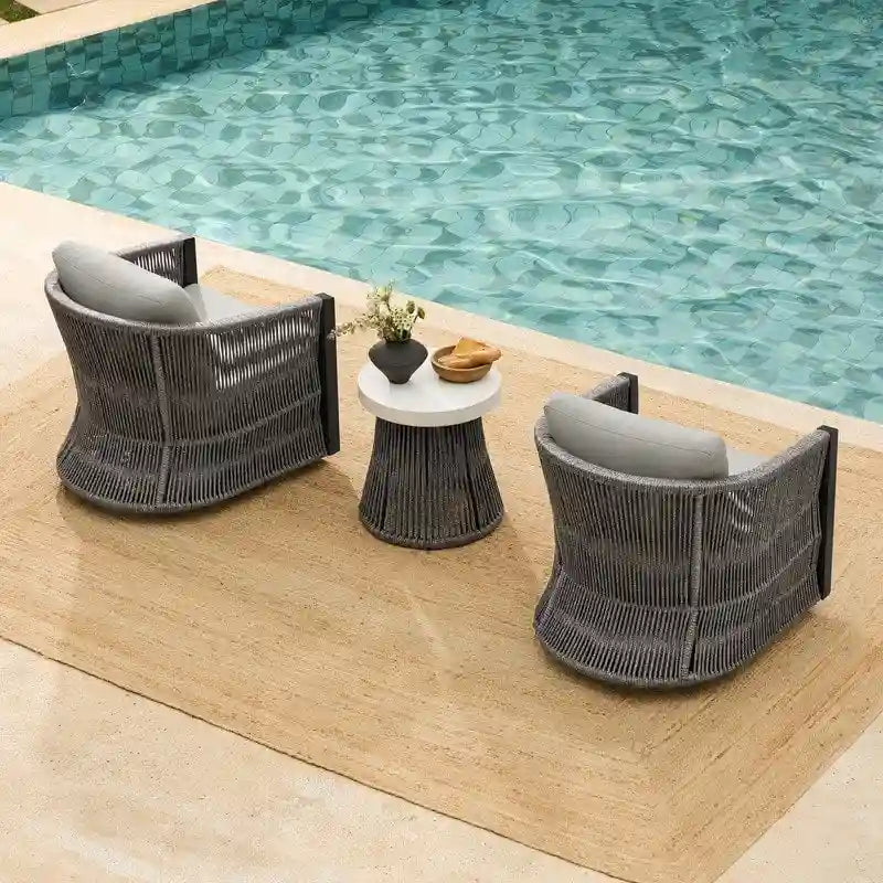 Carlos 3-Piece Outdoor Patio Furniture Conversation Sets
