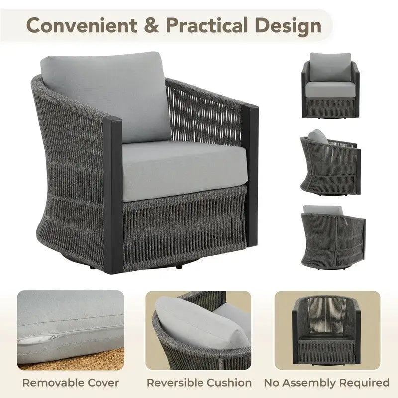 Carlos 3-Piece Outdoor Patio Furniture Conversation Sets