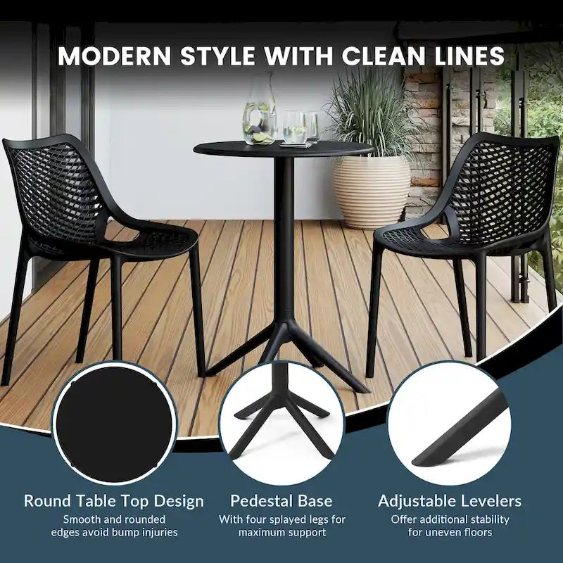 Frond and Form 2-Person Outdoor Round Dining Set
