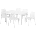 Frond and Form Modern 6-Person Outdoor Patio Rectangular Dining Set