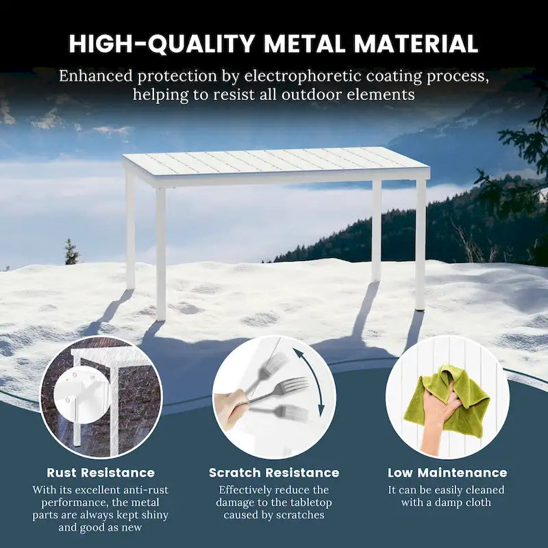 Frond and Form Modern 6-Person Outdoor Patio Rectangular Dining Set