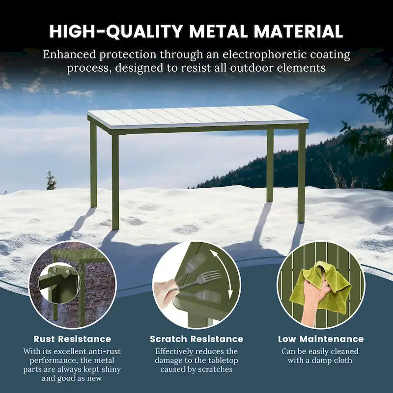 Frond and Form Modern 6-Person Outdoor Patio Rectangular Dining Set