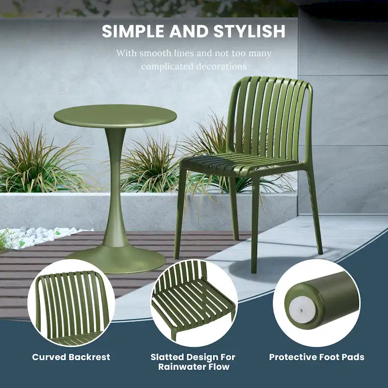 Frond and Form Modern 6-Person Outdoor Patio Rectangular Dining Set