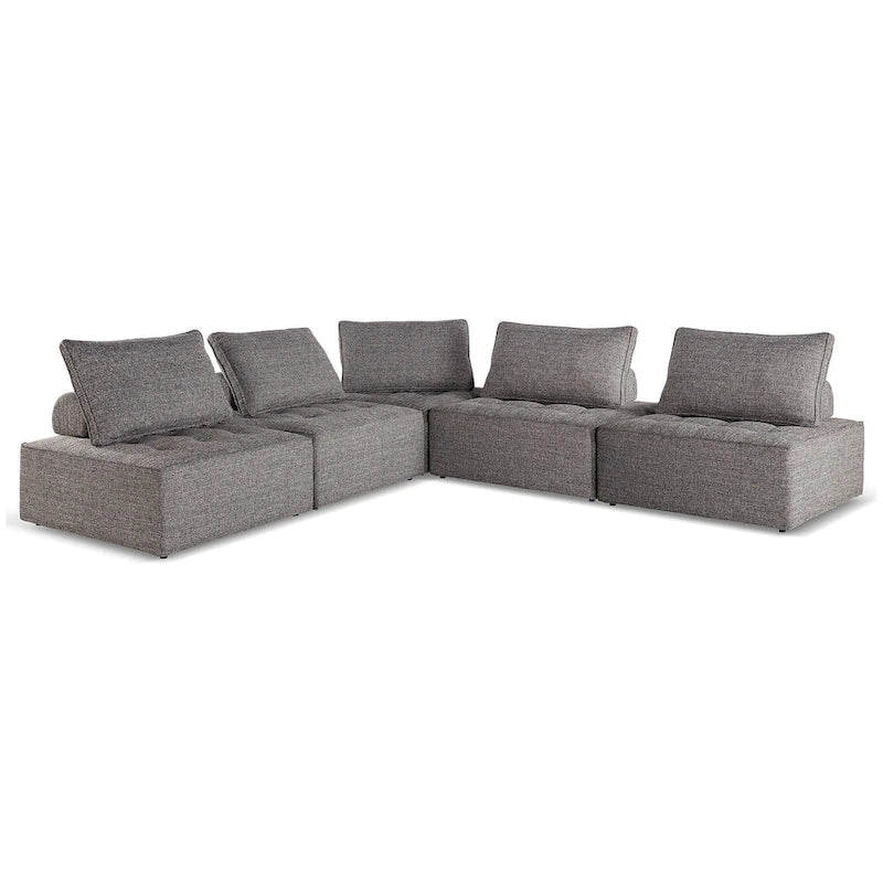 Signature Design by Ashley Bree Zee Gray 5-Piece Outdoor Modular Seating - 114  W x 114  D x 35  H