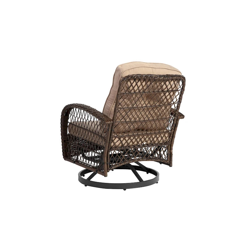 3 Pieces Outdoor Swivel Rocker Patio Chairs