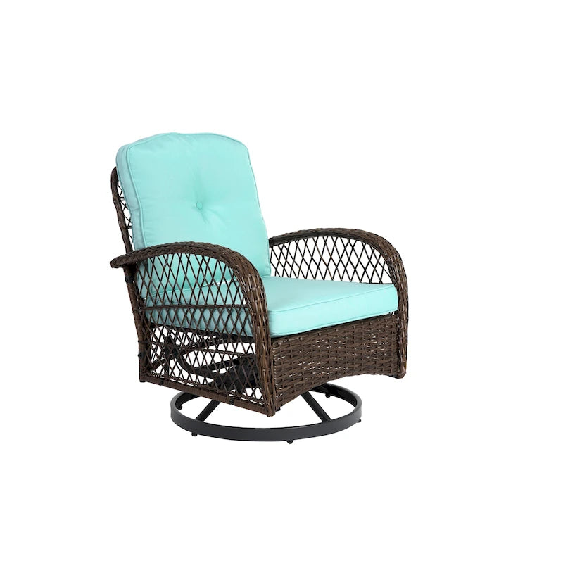 3 Pieces Outdoor Swivel Rocker Patio Chairs