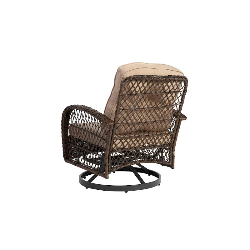 3 Pieces Outdoor Swivel Rocker Patio Chairs