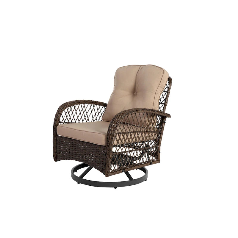 3 Pieces Outdoor Swivel Rocker Patio Chairs
