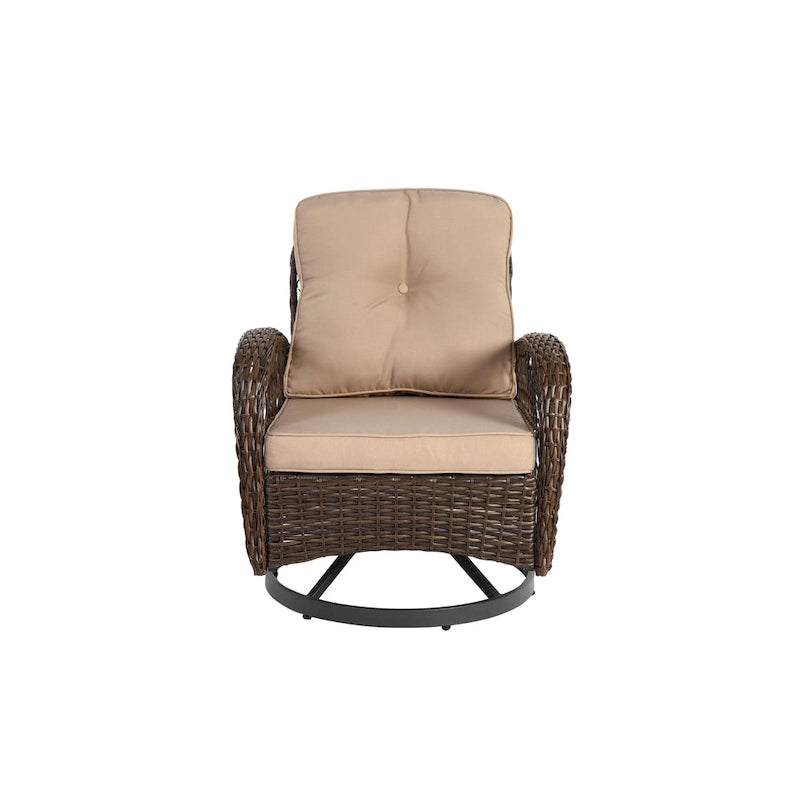 3 Pieces Outdoor Swivel Rocker Patio Chairs