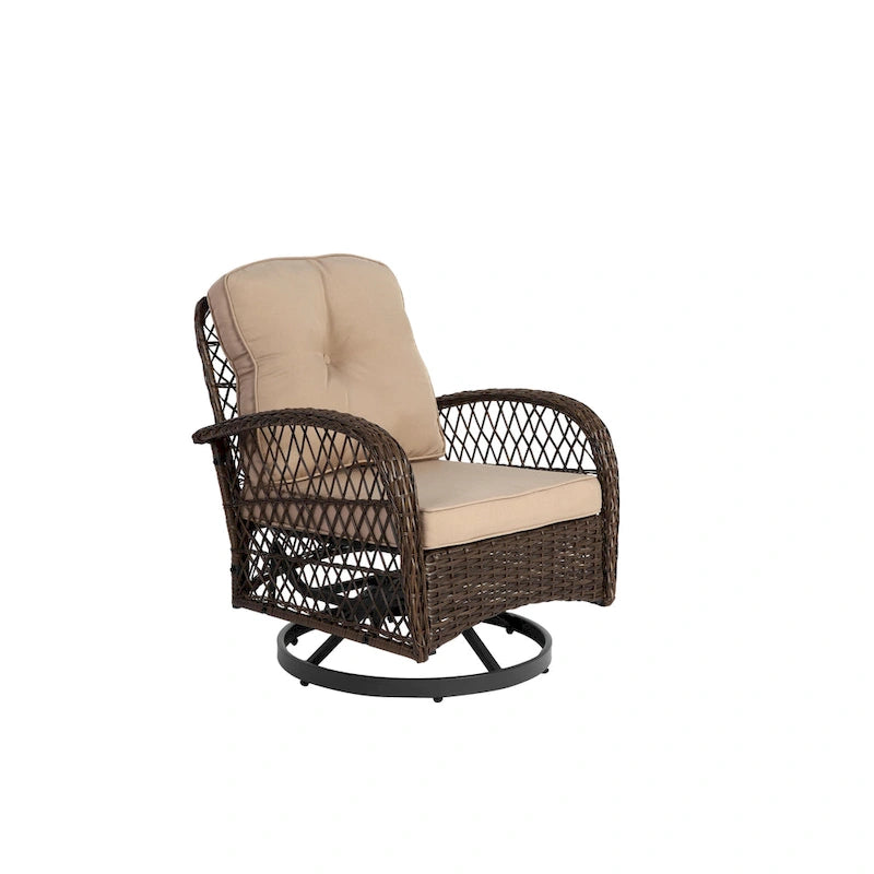 3 Pieces Outdoor Swivel Rocker Patio Chairs