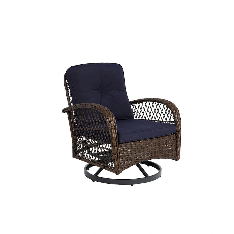 3 Pieces Outdoor Swivel Rocker Patio Chairs