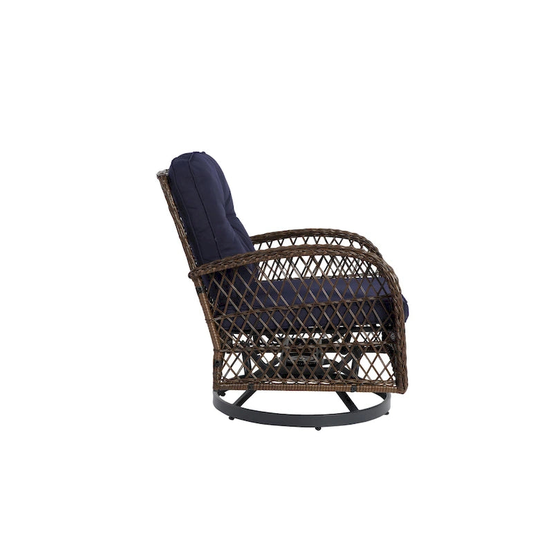 3 Pieces Outdoor Swivel Rocker Patio Chairs