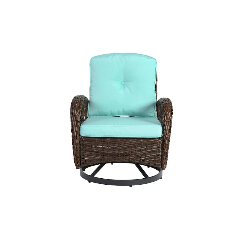 3 Pieces Outdoor Swivel Rocker Patio Chairs
