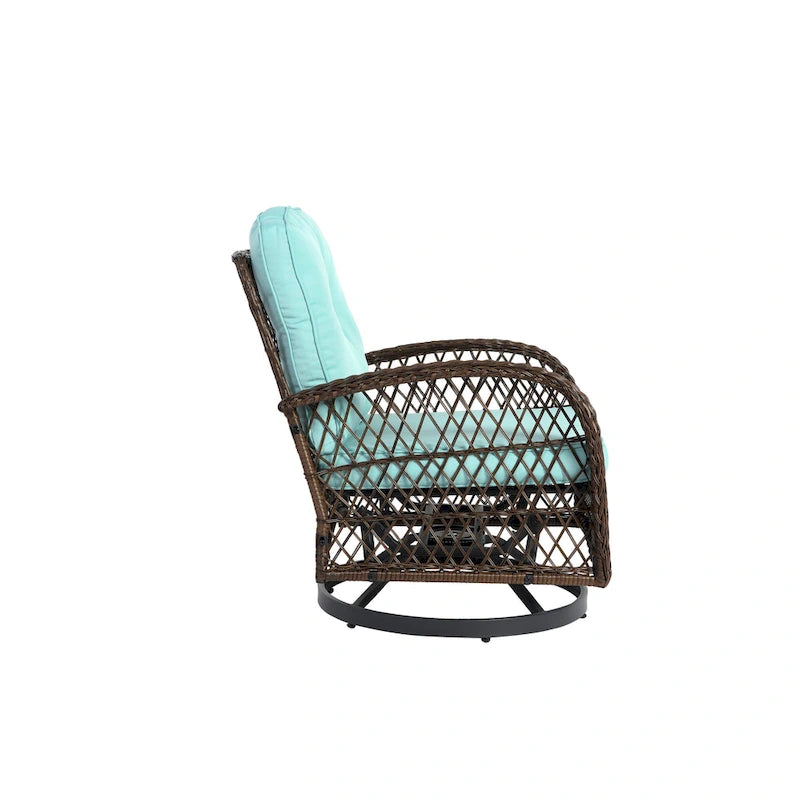 3 Pieces Outdoor Swivel Rocker Patio Chairs