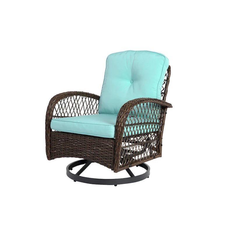 3 Pieces Outdoor Swivel Rocker Patio Chairs