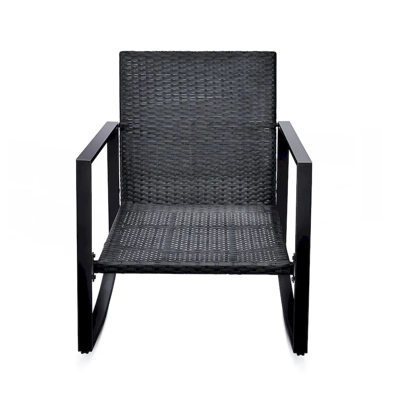 3 Pieces Patio Bistro Set Outdoor Rocking Chair