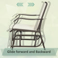Outsunny 3 Piece Outdoor Glider Chair with Coffee Table