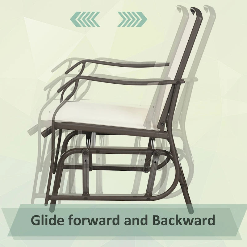Outsunny 3 Piece Outdoor Glider Chair with Coffee Table
