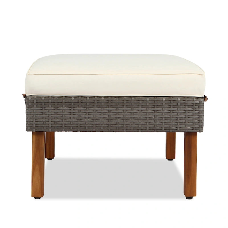 9-Piece Patio Rattan Conversation Set with Coffee Table & Washable Cushion