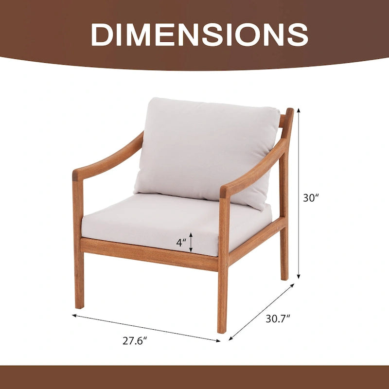 Outdoor Single Solid Wooden Chair