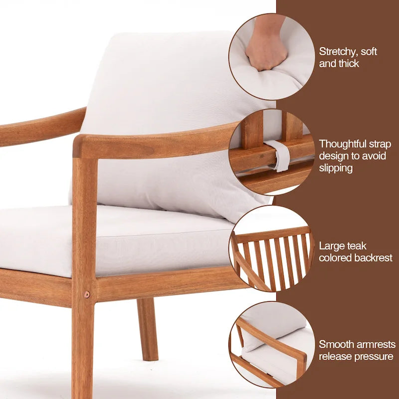 Outdoor Single Solid Wooden Chair