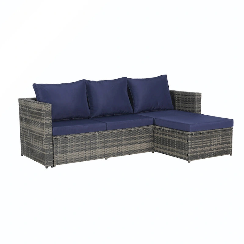 6PCS Rattan Convrtsation Set With Glass Table