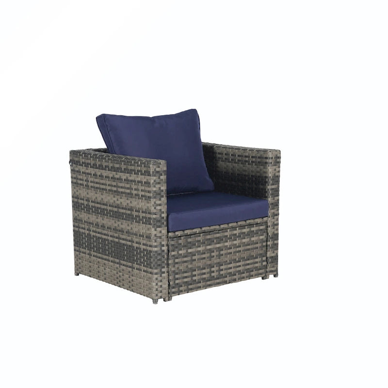 6PCS Rattan Convrtsation Set With Glass Table
