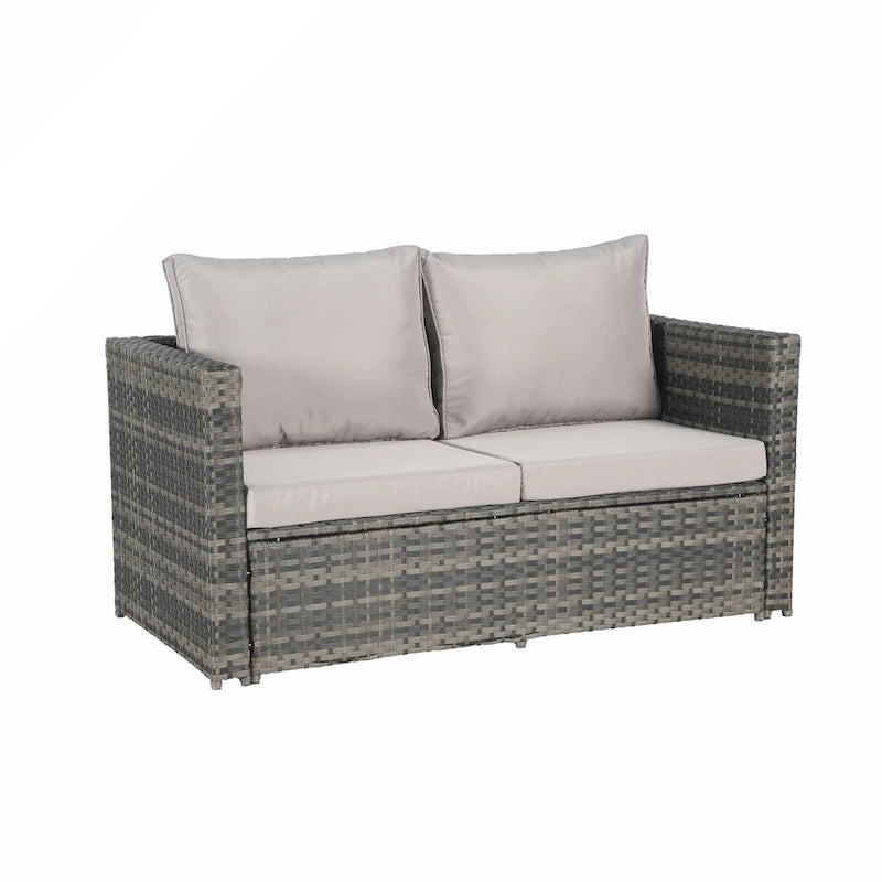 6PCS Rattan Convrtsation Set With Glass Table