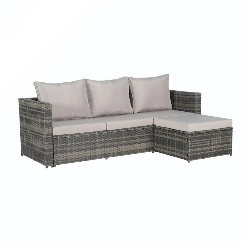 6PCS Rattan Convrtsation Set With Glass Table