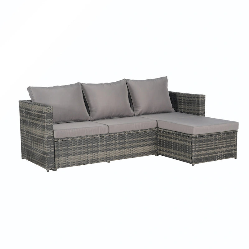 6PCS Rattan Convrtsation Set With Glass Table