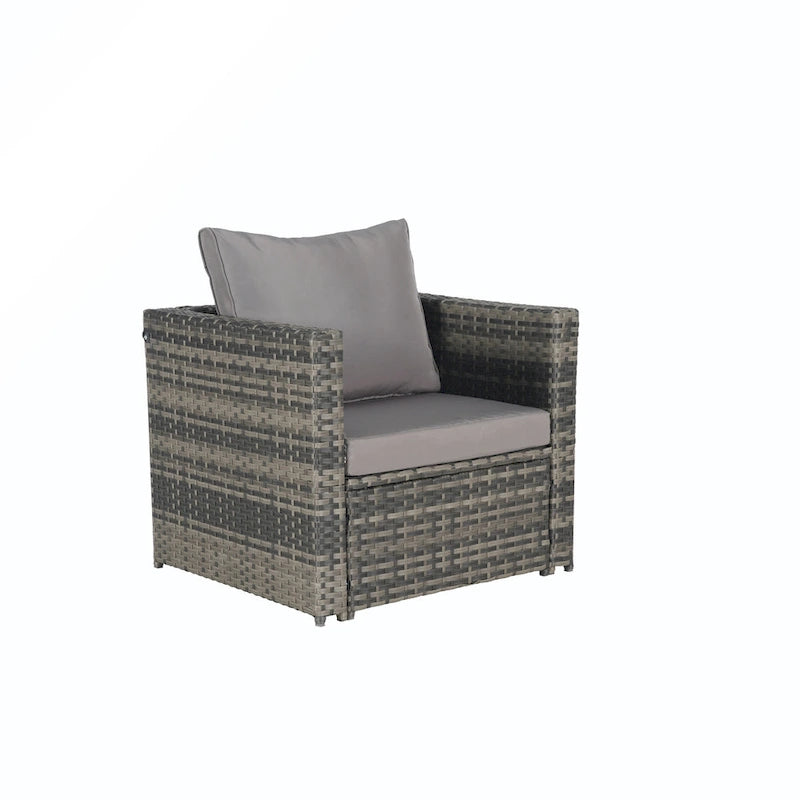 6PCS Rattan Convrtsation Set With Glass Table