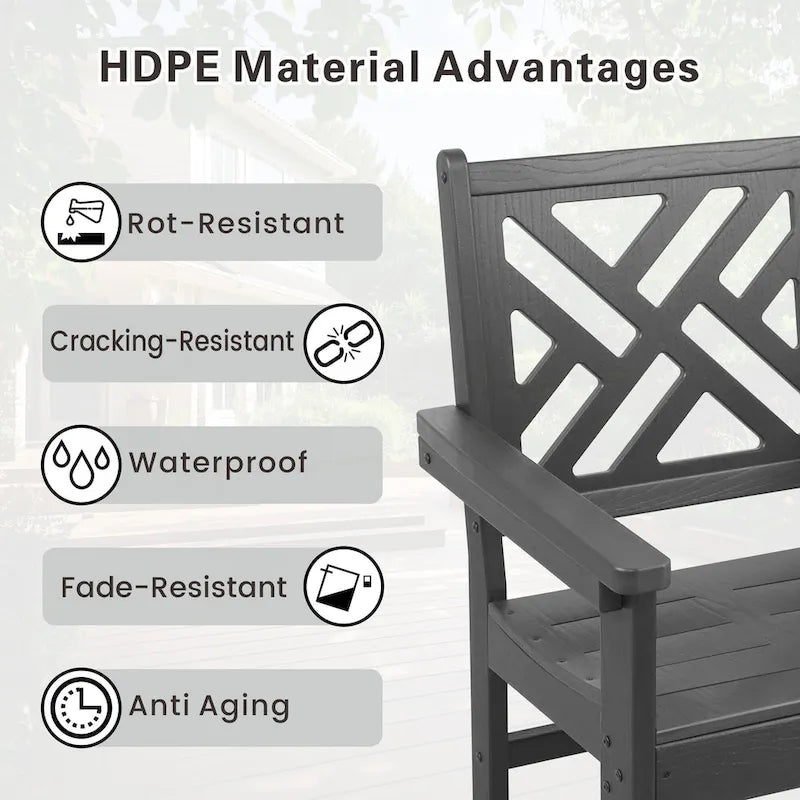 5 Piece HDPE Patio Outdoor Furniture Set for 4