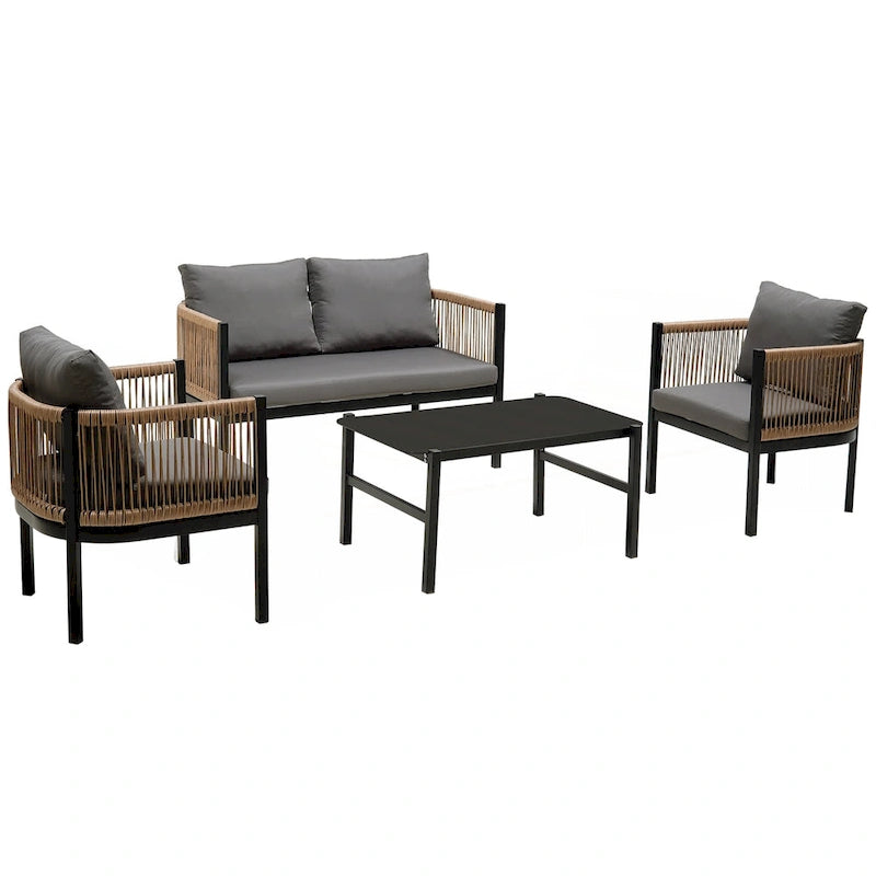 Multi-person Outdoor Sofa Combination with A Table