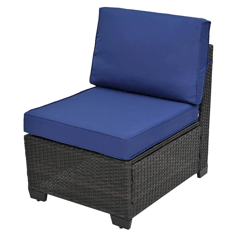 10-Piece Rattan Sectional Sofa Set with Storage Table & Waterproof Cushions