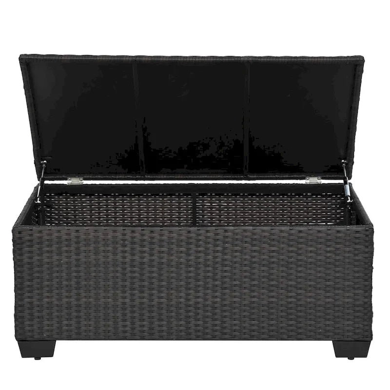 10-Piece Rattan Sectional Sofa Set with Storage Table & Waterproof Cushions