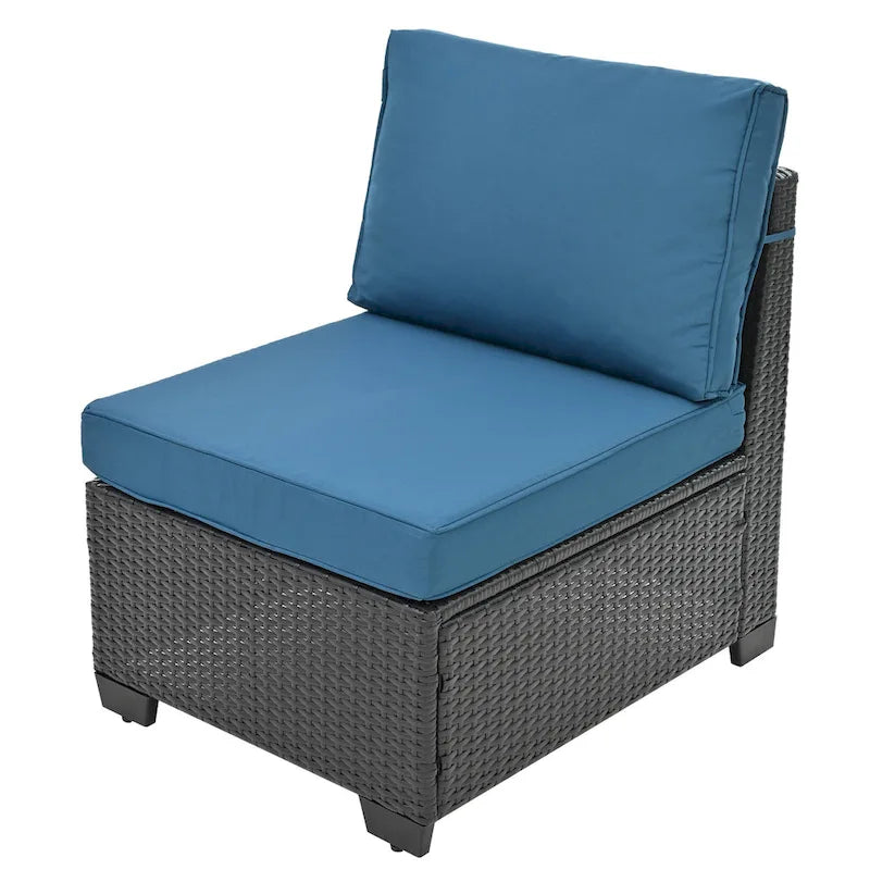 10-Piece Rattan Sectional Sofa Set with Storage Table & Waterproof Cushions