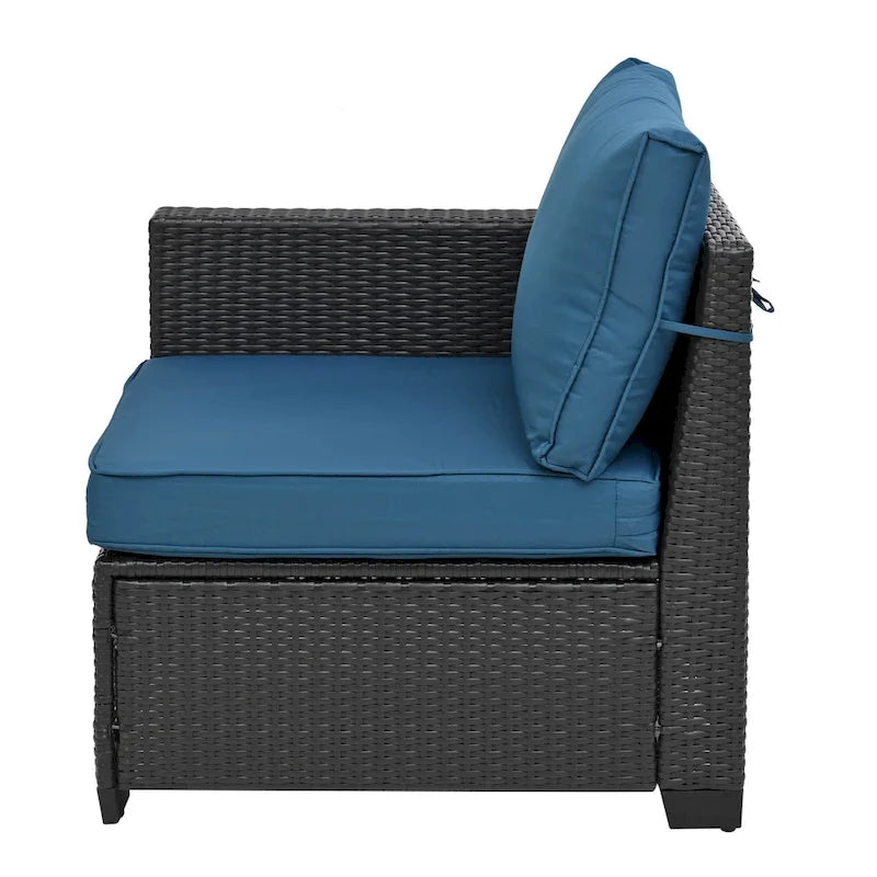 10-Piece Rattan Sectional Sofa Set with Storage Table & Waterproof Cushions