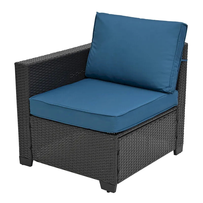 10-Piece Rattan Sectional Sofa Set with Storage Table & Waterproof Cushions