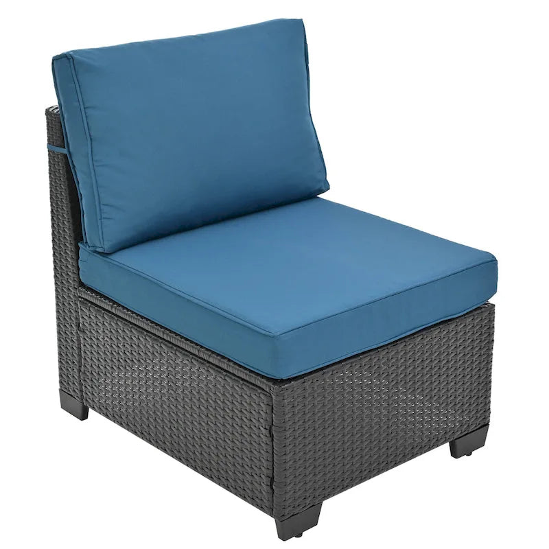 10-Piece Rattan Sectional Sofa Set with Storage Table & Waterproof Cushions