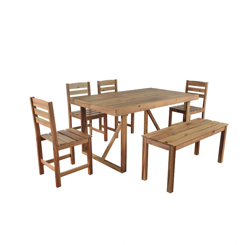 Roomfitters High-Quality Acacia Wood Outdoor Table and Chair Set for Patio, Balcony, Backyard