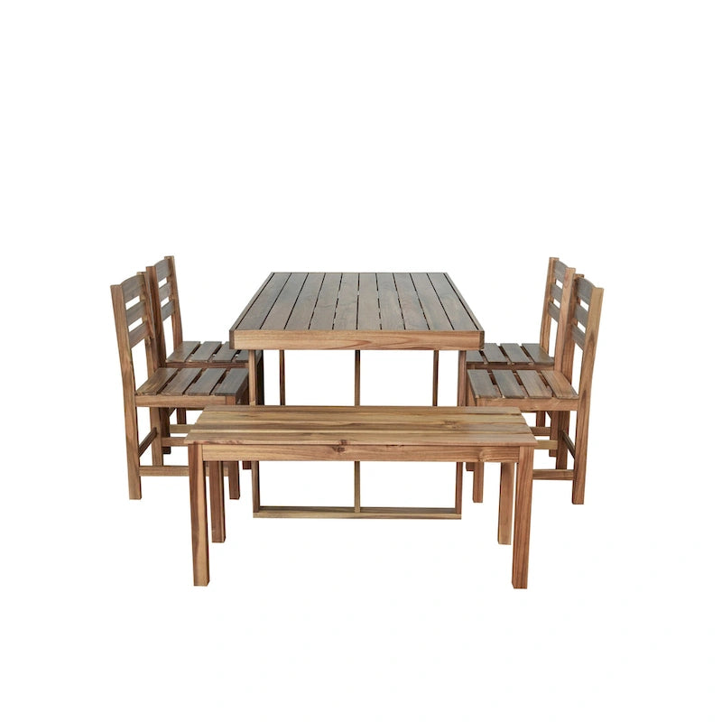 Roomfitters High-Quality Acacia Wood Outdoor Table and Chair Set for Patio, Balcony, Backyard