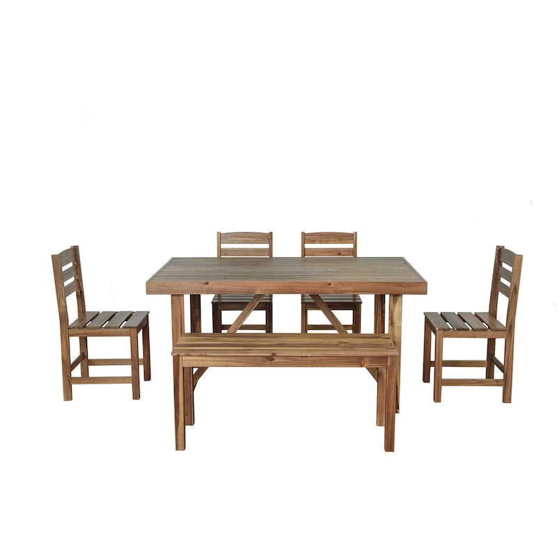 Roomfitters High-Quality Acacia Wood Outdoor Table and Chair Set for Patio, Balcony, Backyard
